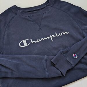 Champion Unisex Embroidered Navy Sweatshirt ~ Size Small (Men)